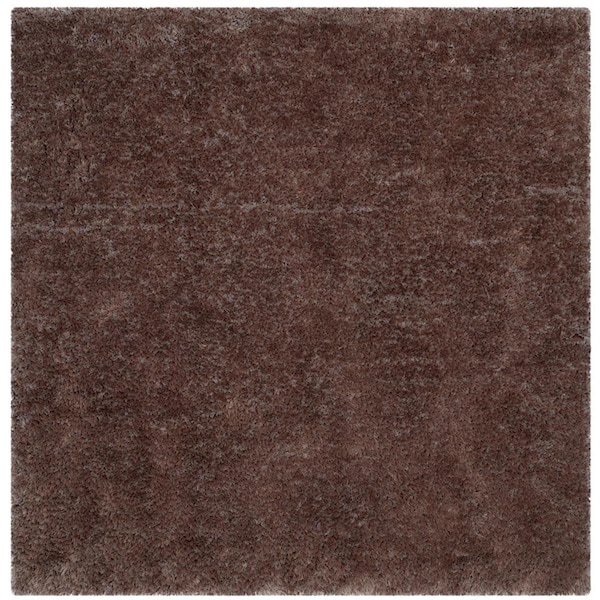 Flowers First 6 x 6 ft. Square Luxe Shag Hand Tufted Rug, Brown FL2149533 - main